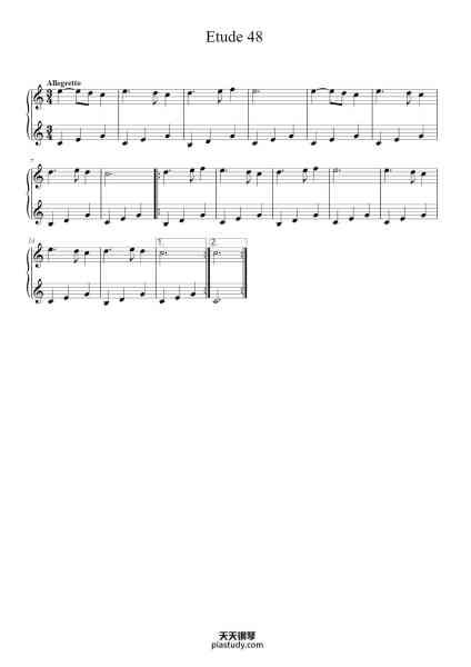 “Etude 48”钢琴谱-F. Beyer (1803-1863)
Op. 101 n. 48-免费下载-天天钢琴