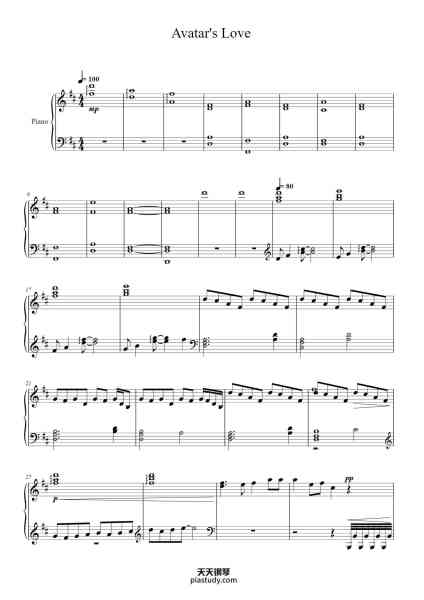 “Avatar's Love”钢琴谱-Clevevin Herkeith-免费下载-天天钢琴