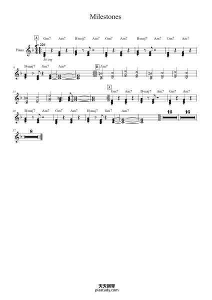 “Milestones”钢琴谱-Miles Davis-免费下载-天天钢琴
