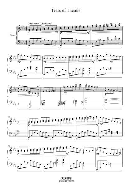 “Tears of Themis”钢琴谱-Composed: HOYO-MiX
miHoYo-免费下载-天天钢琴