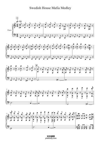 “Swedish House Mafia Medley”钢琴谱-Hoodvice-免费下载-天天钢琴