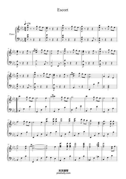 “Escort”钢琴谱-Composed: DOVA-SYNDROME
Transcribed by freestyle pianoman: 
Arranged by joolie -免费下载-天天钢琴