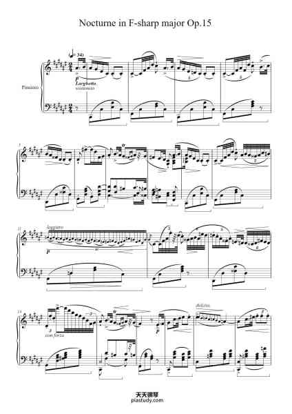 “Nocturne in F-sharp Major, Op. 15”钢琴谱-Frédéric Chopin-免费下载-天天钢琴