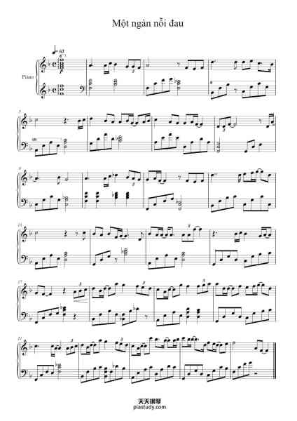 “Một ngàn nỗi đau”钢琴谱-Văn Mai Hương-免费下载-天天钢琴