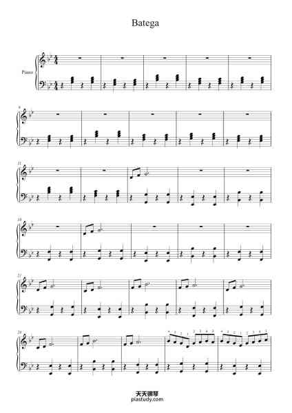 “Batega”钢琴谱-Paritura de Joana Castelló-免费下载-天天钢琴