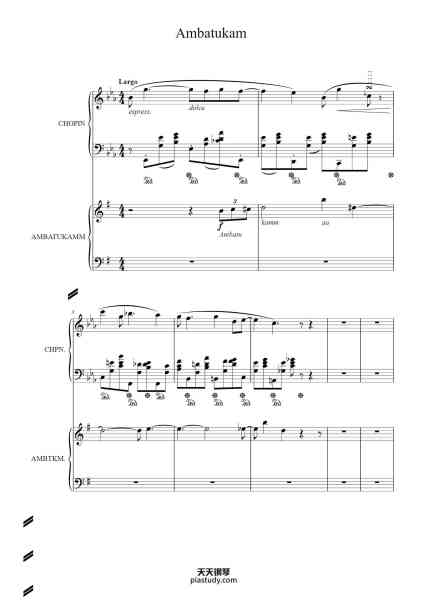 “Ambatukam”钢琴谱--免费下载-天天钢琴
