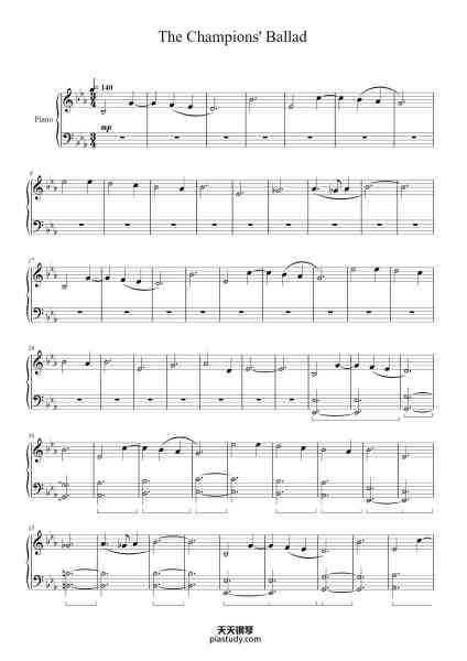 “The Champions' Ballad”钢琴谱-Nelpher Palcis-免费下载-天天钢琴