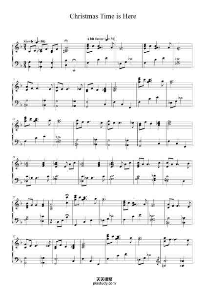 “Christmas Time is Here”钢琴谱-Words by Lee Mendelson
Music byVince Guaraldi
Arr. by George Peter Tingley
-免费下载-天天钢琴