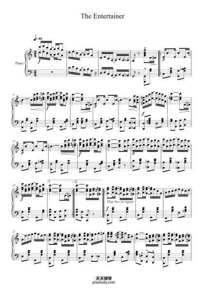 “The Entertainer”钢琴谱-Scott Joplin-免费下载-天天钢琴