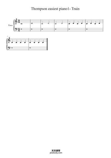 “Thompson easiest piano1- Train”钢琴谱-John Thompson-免费下载-天天钢琴