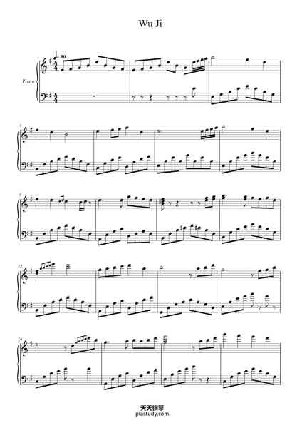 “Wu Ji”钢琴谱-Lin Hai
Arranged by Alexandra T.-免费下载-天天钢琴