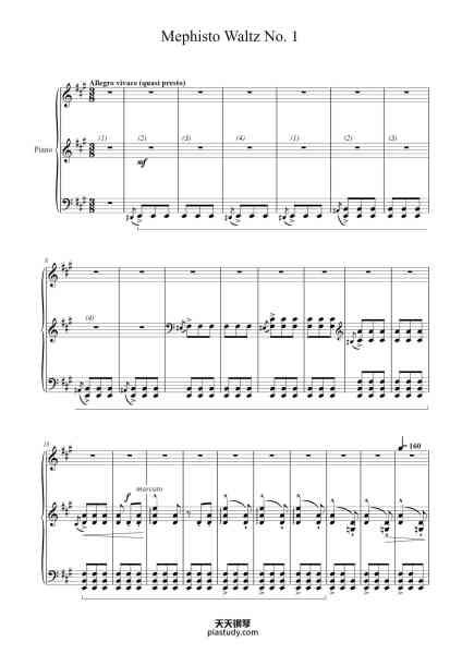 “Mephisto Waltz No. 1”钢琴谱-Franz Liszt-免费下载-天天钢琴