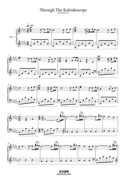 “Through The Kaleidoscope”钢琴谱-Composed by: Steven Cravis-免费下载-天天钢琴