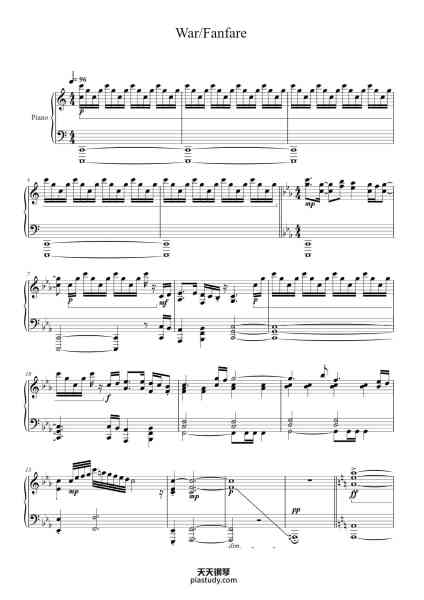 “War/Fanfare”钢琴谱-Darae-免费下载-天天钢琴