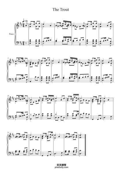 “The Trout”钢琴谱-Franz Schubert-免费下载-天天钢琴