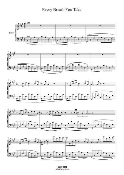 “Every Breath You Take”钢琴谱-Hughckens-免费下载-天天钢琴