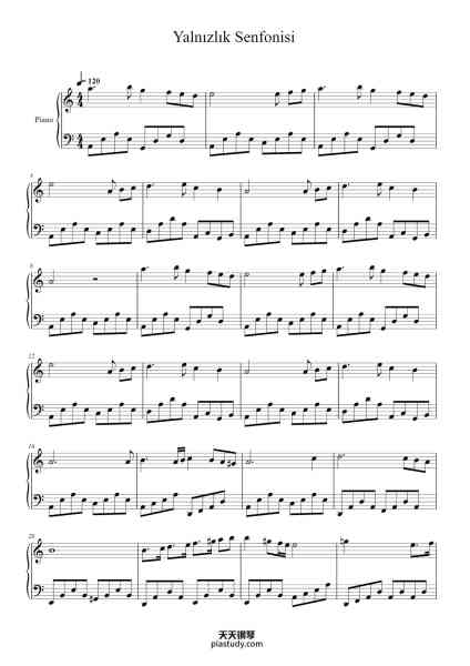 “Yalnızlık Senfonisi”钢琴谱-Sezen Aksu-免费下载-天天钢琴