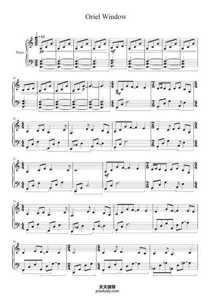 “Oriel Window”钢琴谱-Enya-免费下载-天天钢琴