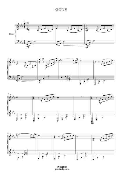 “GONE”钢琴谱-Jim Chappell-免费下载-天天钢琴