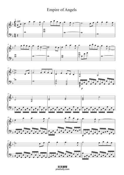 “Empire of Angels”钢琴谱-Two Steps From Hell-免费下载-天天钢琴