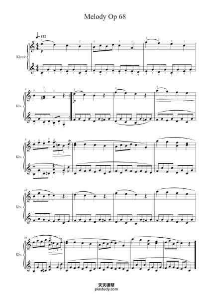 “Album für die Jugend, Op. 68 "Melodie"”钢琴谱-Robert Schumann (1810-1856)-免费下载-天天钢琴