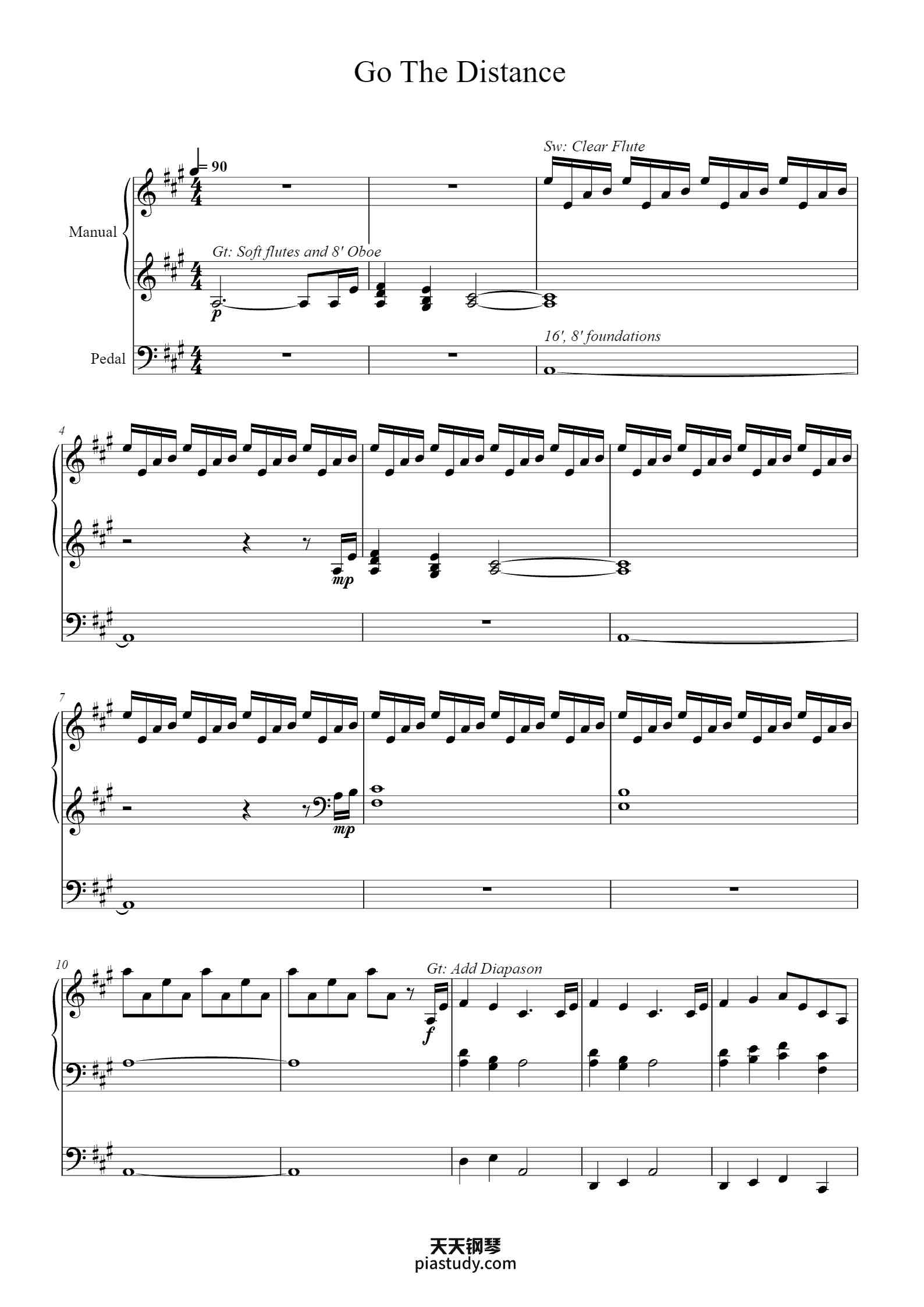 Go The Distance钢琴谱 - Alan Menken - free piano sheet music - PiaNoproblem
