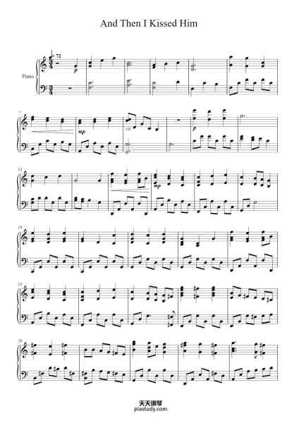 “And Then I Kissed Him”钢琴谱-Hans Zimmer-免费下载-天天钢琴