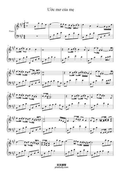 “Ước mơ của mẹ”钢琴谱-Arranged by Linh Janetta Le-免费下载-天天钢琴