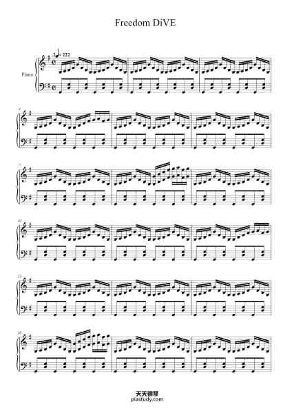 “Freedom DiVE”钢琴谱-composed by Ishiwata Yusuke (xi), arranged by Ryan Hu (Load)-免费下载-天天钢琴
