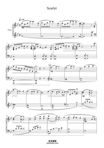 “Scarlet”钢琴谱-composer: Ryo Sakai-免费下载-天天钢琴