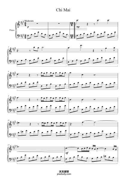 “Chi Mai”钢琴谱-Ennio Morricone-免费下载-天天钢琴
