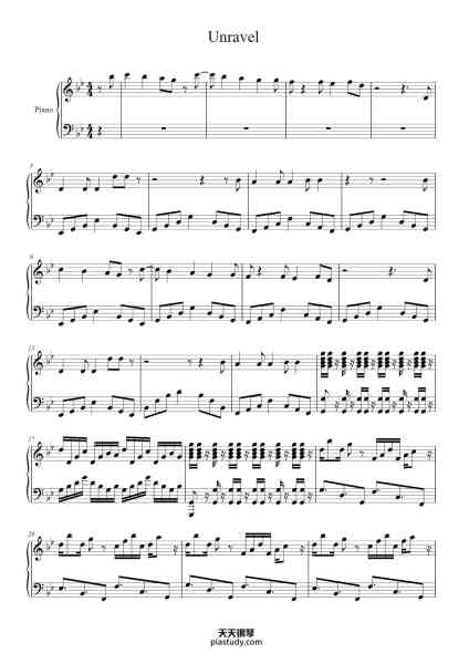 “Unravel”钢琴谱-TK From Ling Tosite Sigure-免费下载-天天钢琴