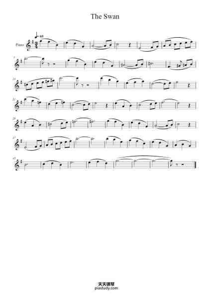 “The Swan”钢琴谱-Camille Saint-Saëns-免费下载-天天钢琴