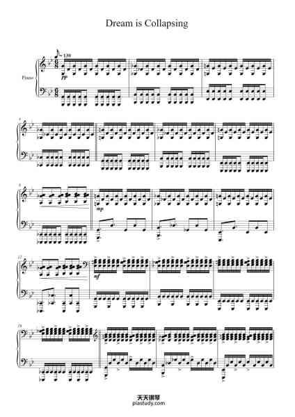 “Dream is Collapsing”钢琴谱-Hans Zimmer-免费下载-天天钢琴