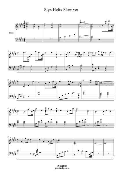 “Styx Helix Slow ver”钢琴谱-Composed by: ?? Rearraged by: Alexander Hee-免费下载-天天钢琴