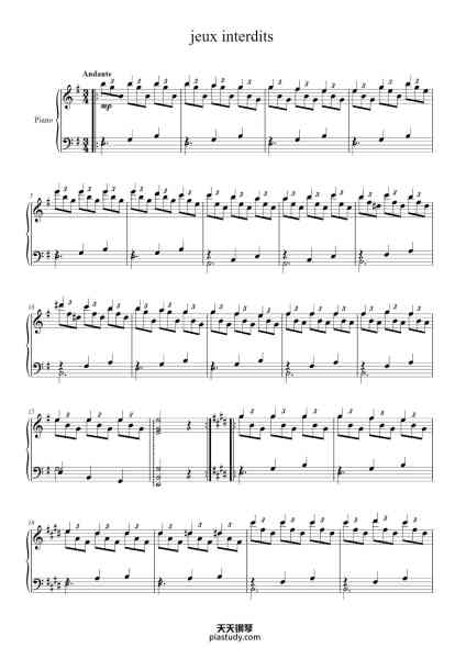 “jeux interdits”钢琴谱-(Musique du film)-免费下载-天天钢琴