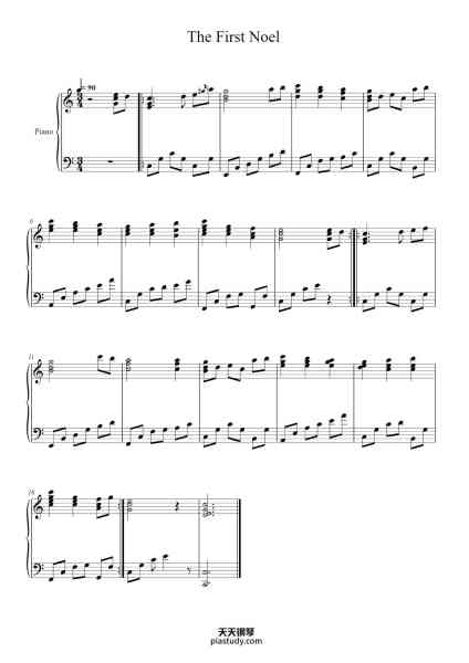 “The First Noel”钢琴谱-Traditional -免费下载-天天钢琴