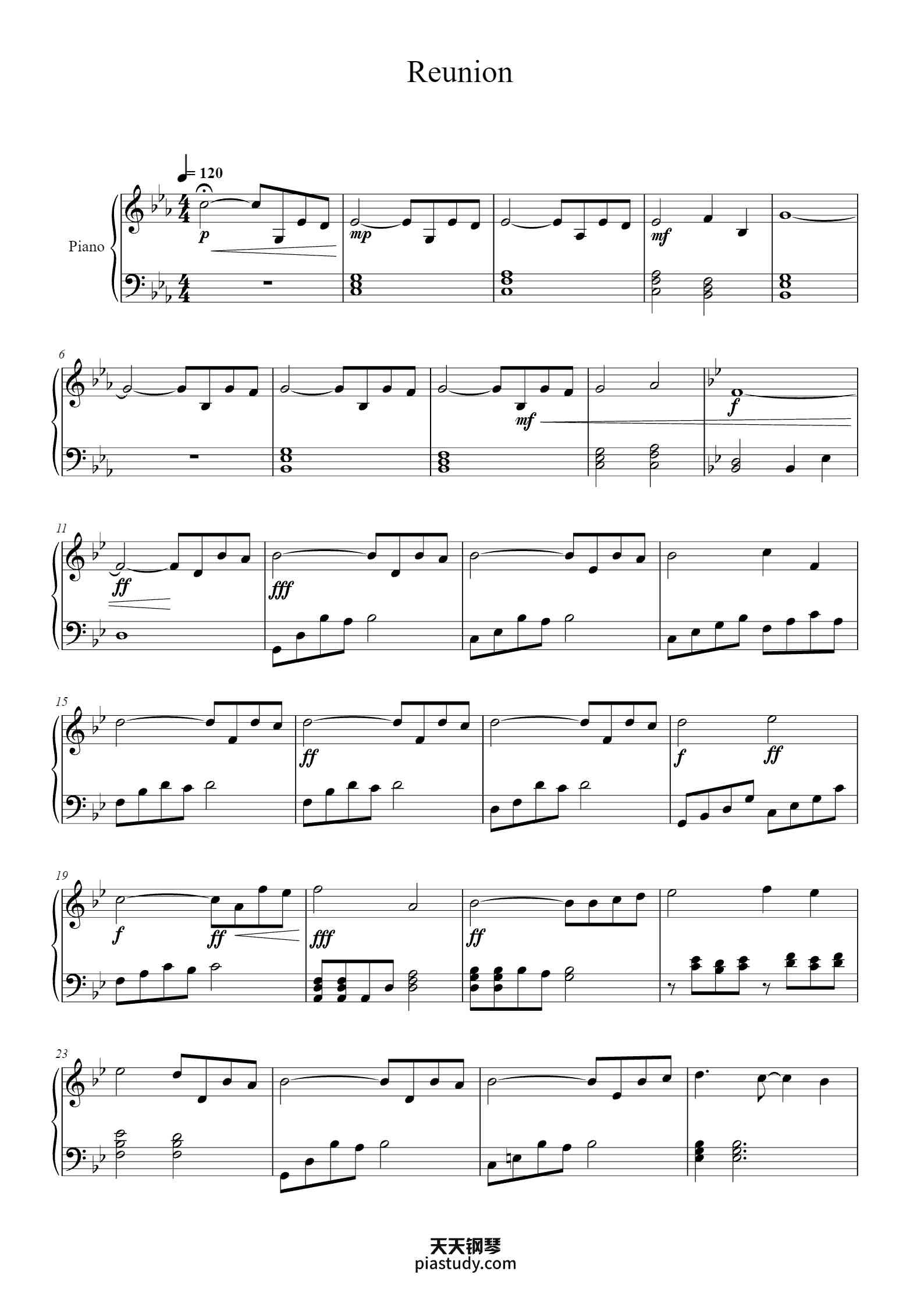 'Reunion' - Piano Sheet Music By Hans Zimmer | TOPiano