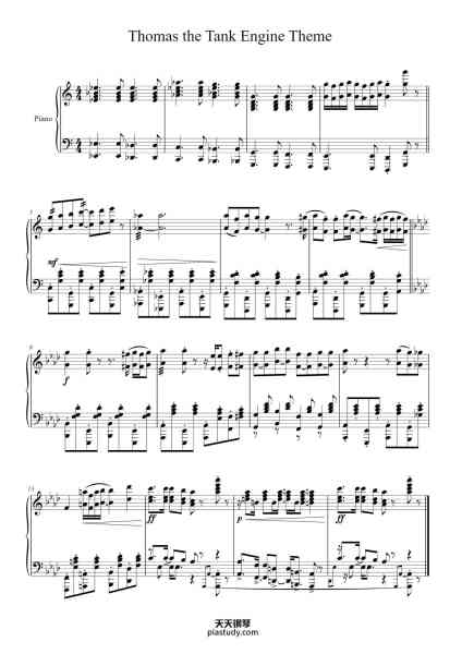 “Thomas the Tank Engine Theme”钢琴谱-Rubeau Roworth-免费下载-天天钢琴