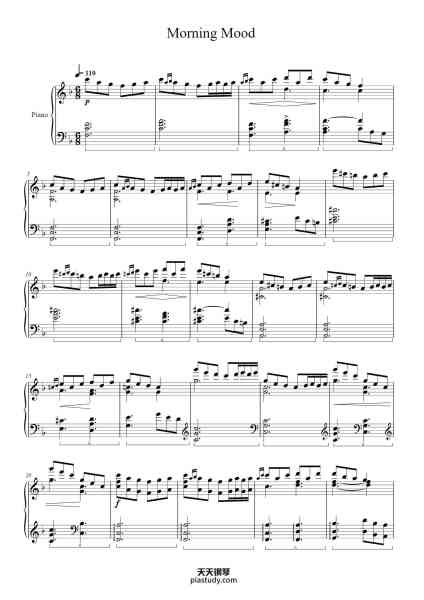 “Peer Gynt Suite No. 1, Op. 46: I. Morning Mood”钢琴谱-Tessice Irvan-免费下载-天天钢琴