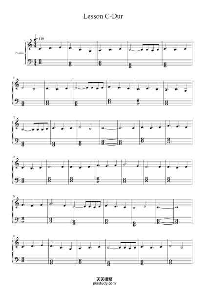 “Lesson in C Major”钢琴谱-Betvien Mayvier-免费下载-天天钢琴