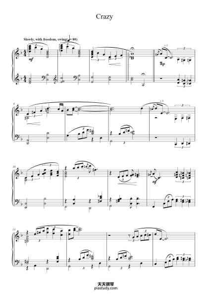 “Crazy”钢琴谱-Words and Music by WILLIE NELSON
Arranged by Phillip Keveren-免费下载-天天钢琴