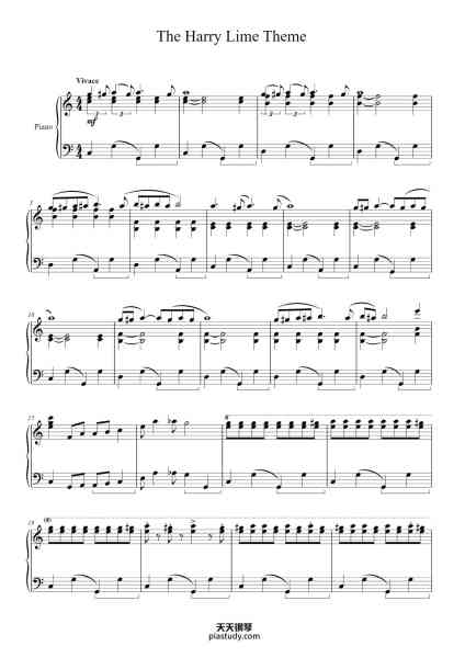 “The Harry Lime Theme”钢琴谱-Music by Anton Karas-免费下载-天天钢琴