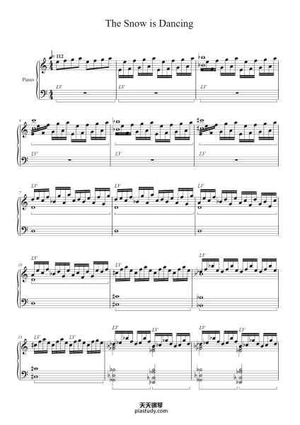 “Children's Corner: The Snow is Dancing”钢琴谱-Claude Debussy (1862-1918)-免费下载-天天钢琴