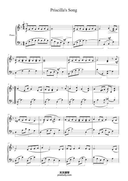 “Priscilla's Song”钢琴谱-Marcin Przybyłowicz-免费下载-天天钢琴