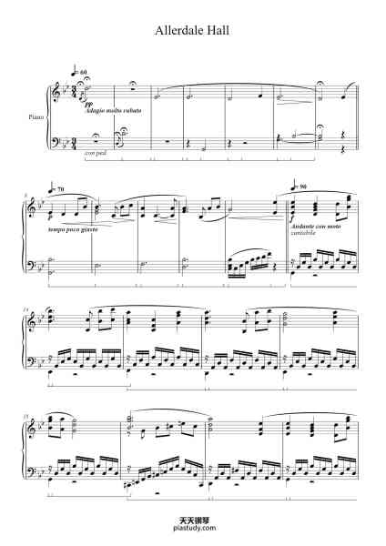 “Allerdale Hall from Crimson Peak”钢琴谱-Compose by Fernando Velazquez Arranged by sf94-免费下载-天天钢琴