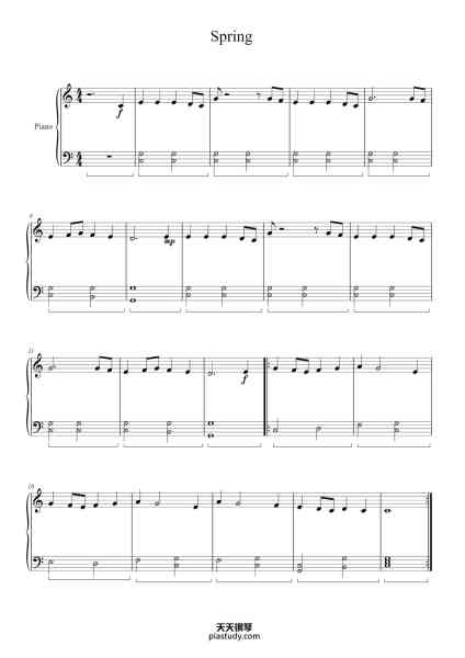 “The Four Seasons - Spring in E Major, RV. 269: I. Allegro”钢琴谱-Antonio Vivialdi-免费下载-天天钢琴