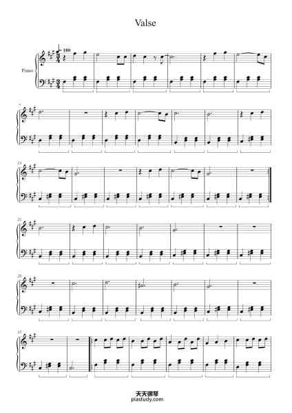 “Valse”钢琴谱-Evgeny Grinko-免费下载-天天钢琴
