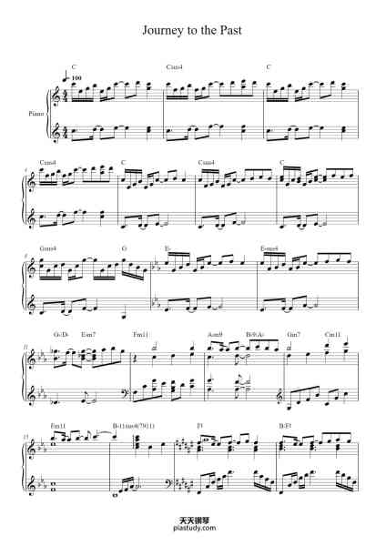 “Journey to the Past”钢琴谱-Composed by Stephen Flaherty Arranged for Solo Piano by Eric Lee-免费下载-天天钢琴