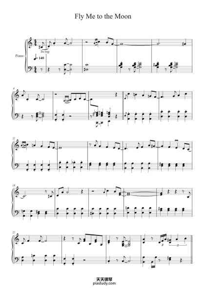 “Fly Me to the Moon”钢琴谱-Bart Howard-免费下载-天天钢琴